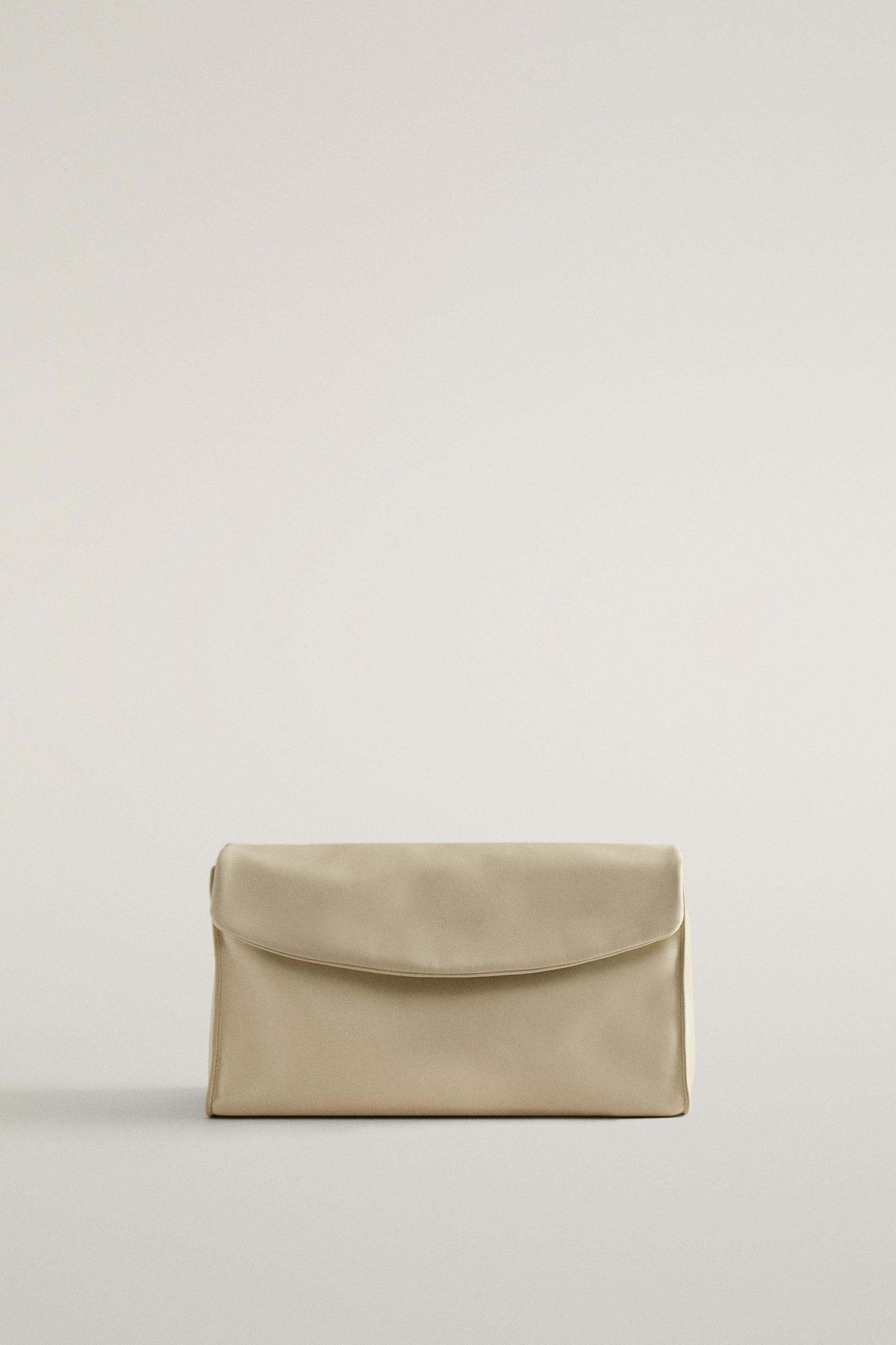 Nappa Leather Makeup Bag With Flap
