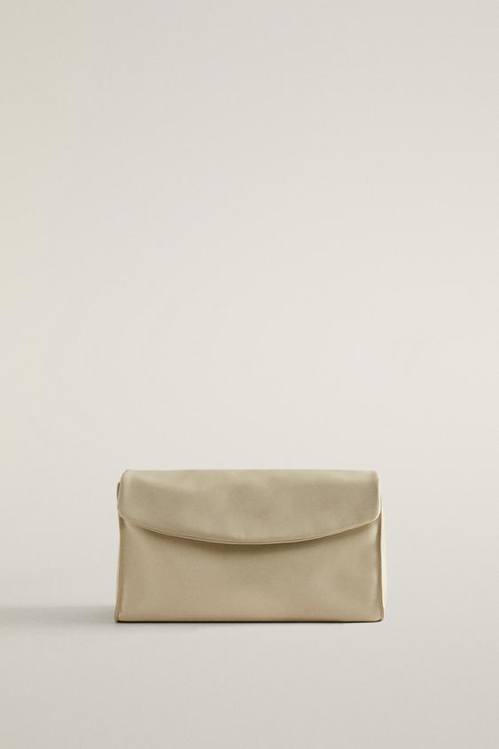 Zara Nappa Leather Makeup Bag With Flap -  - Image 0