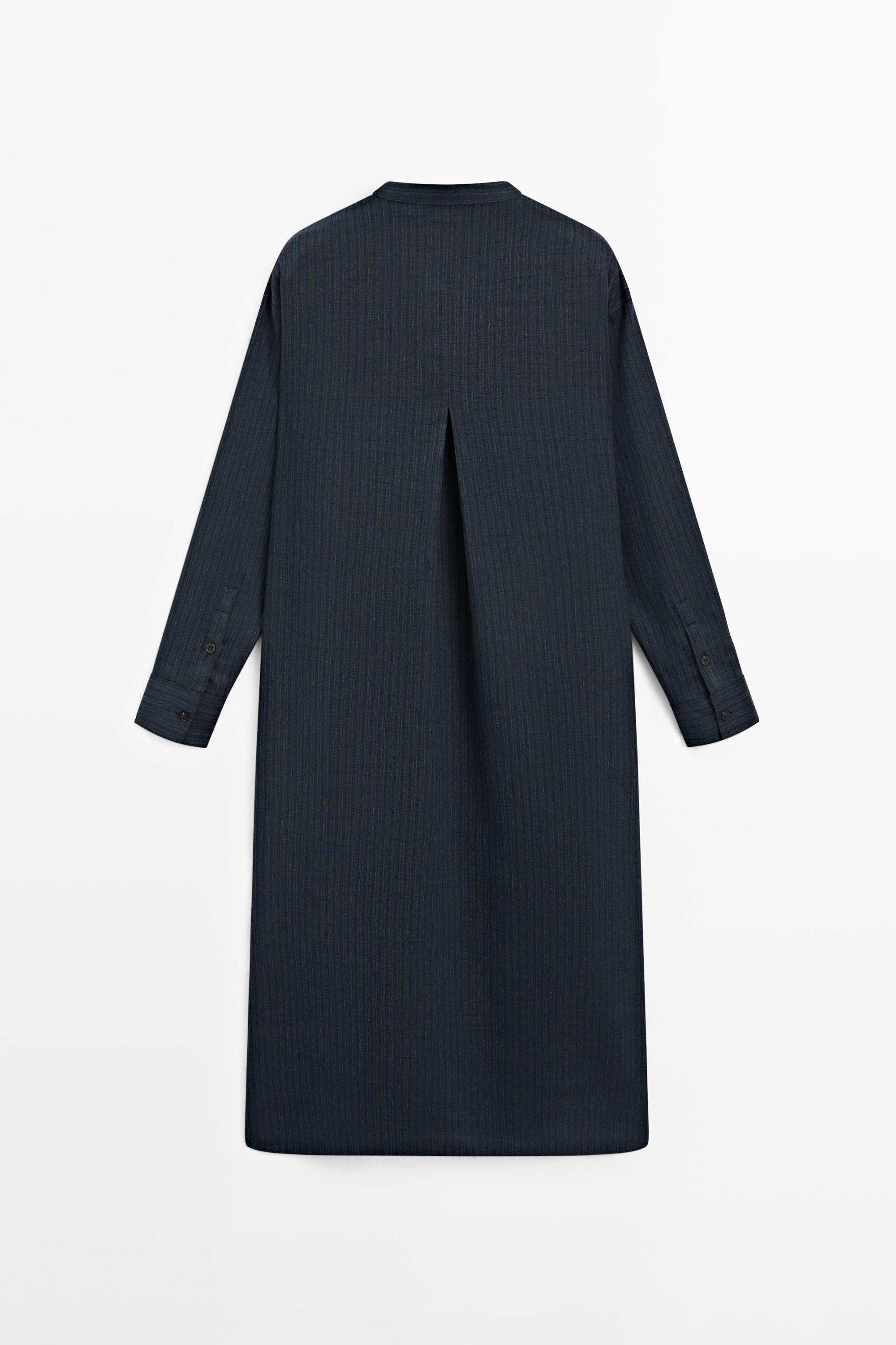 Flowing midi shirt dress