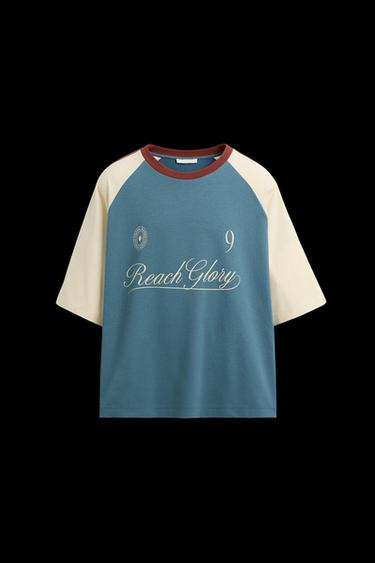 RETRO FOOTBALL TECHNICAL T-SHIRT - Blue/White by Zara