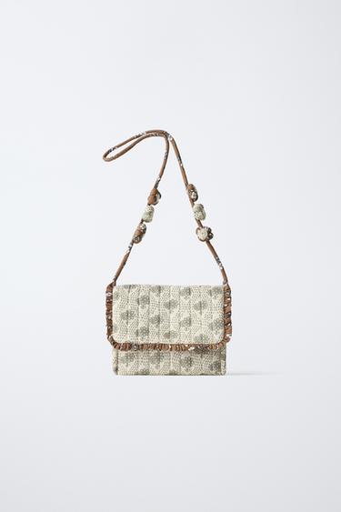 СУМКА ЧЕРЕЗ ПЛЕЧЕ З КВІТАМИ - Білий екрю Zara