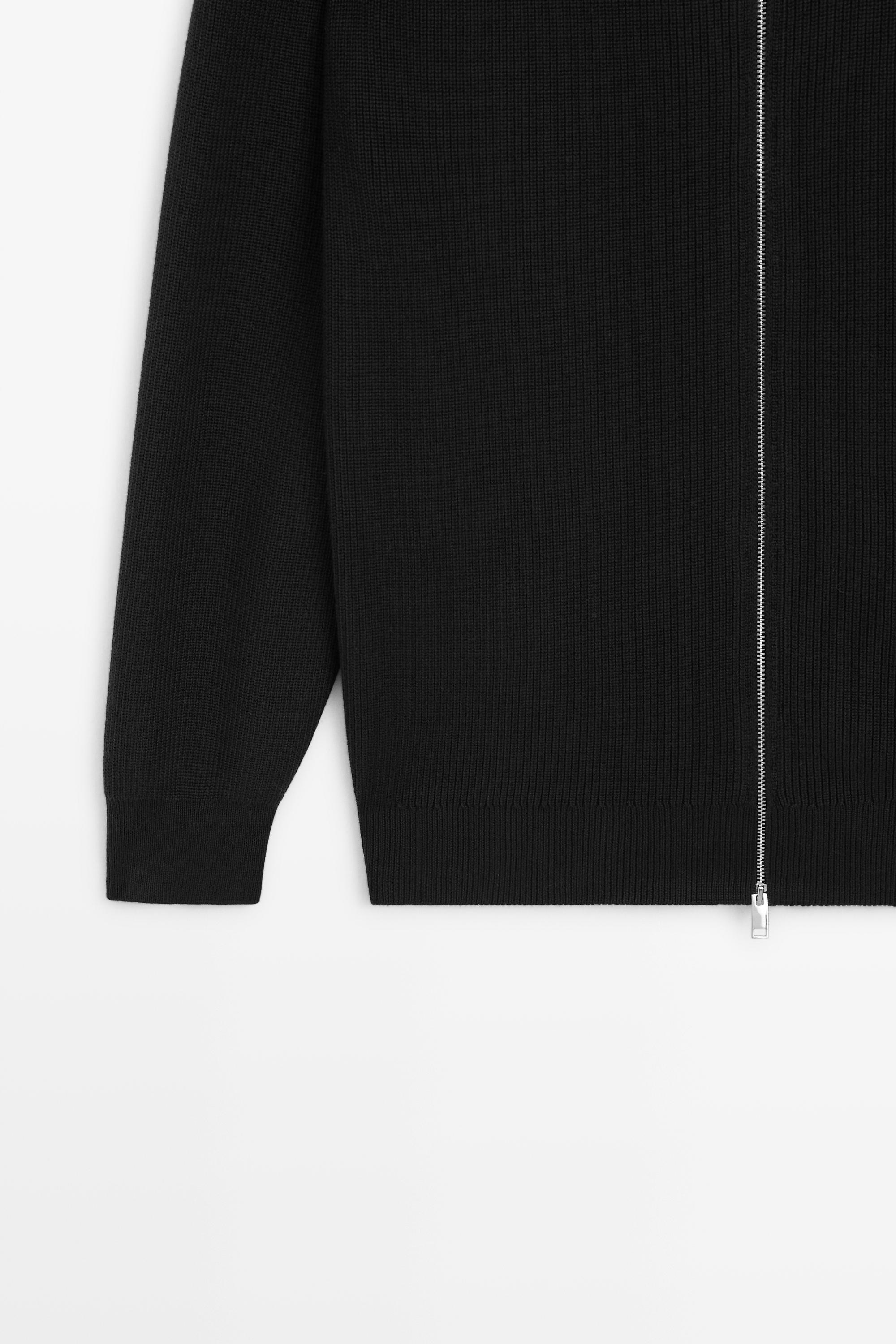 100% cotton ribbed knit cardigan