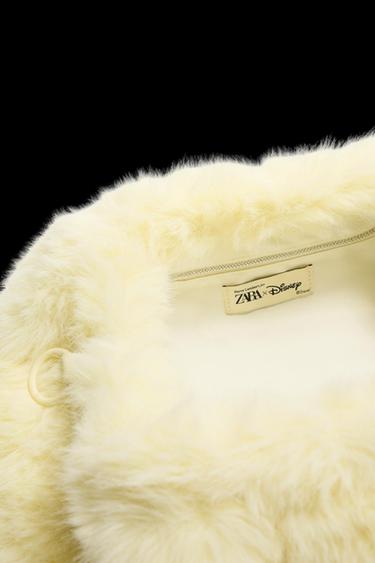 Zara FAUX FUR ENVELOPE BAG HARRY LAMBERT FOR ZARA x DISNEY - White