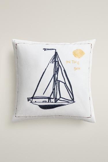 BOAT CUSHION COVER - White by Zara - Image 0
