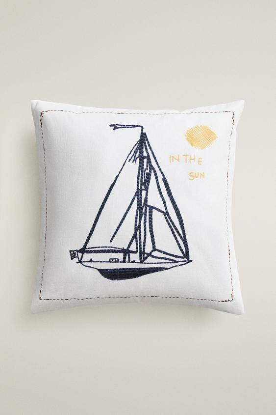 HOUSSE DE COUSSIN BATEAU - Blanc de Zara - Image 0
