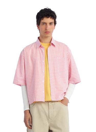 CAMISA BOXY FIT CUADROS - Rosa / Blanco de Zara