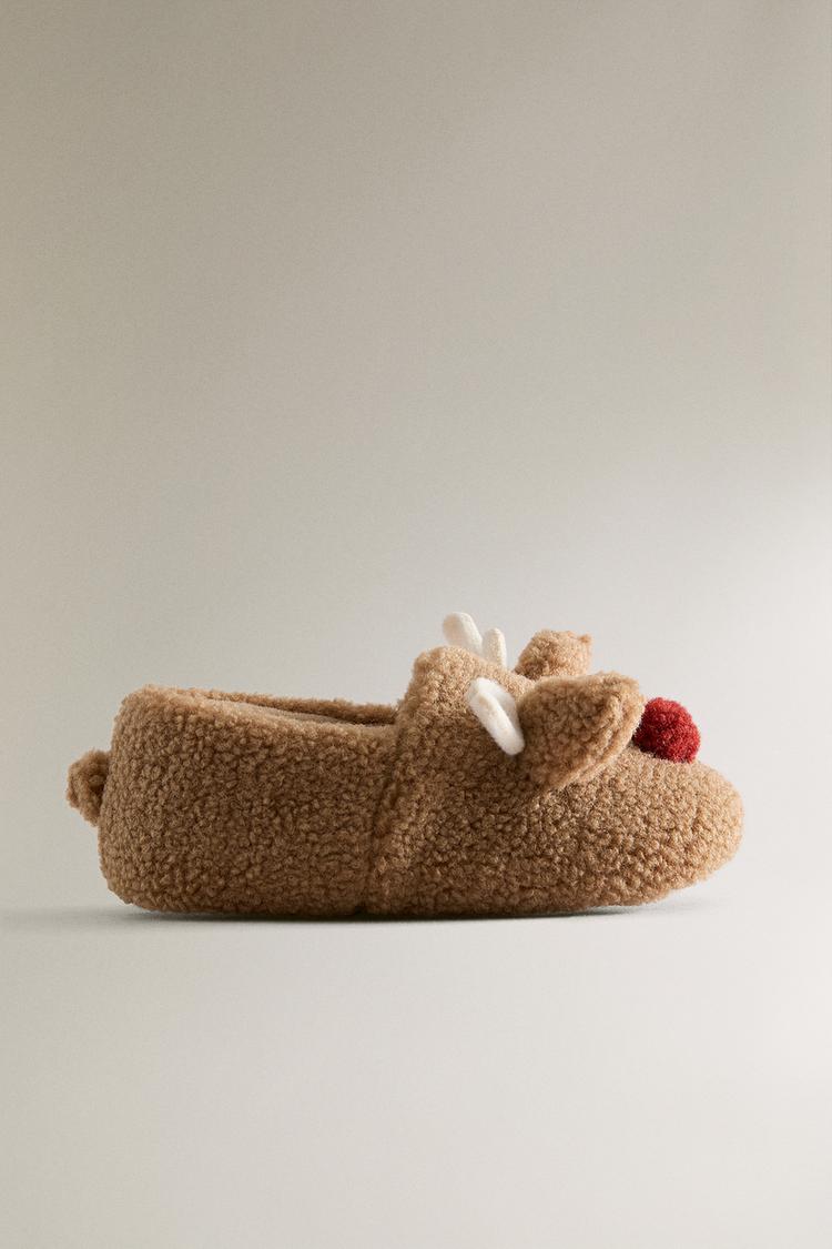 CHILDREN'S REINDEER SLIPPERS Brown ZARA United States