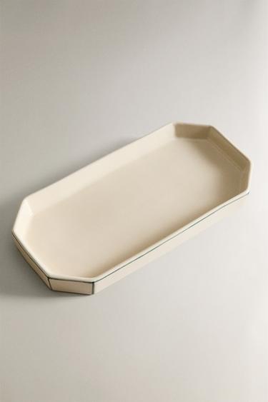 PLATEAU DE BAIN OCTOGONAL - Vert / Écru de Zara - Image 1