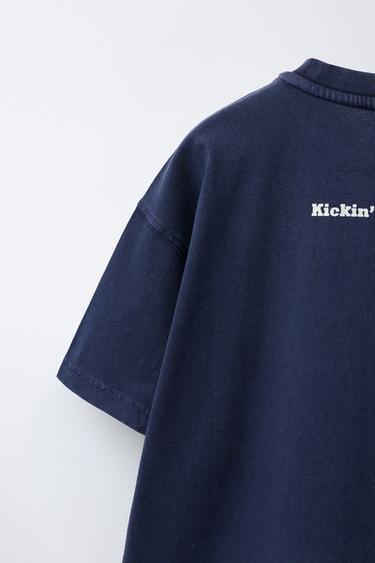 Zara NUMBER PRINT T-SHIRT - Navy blue