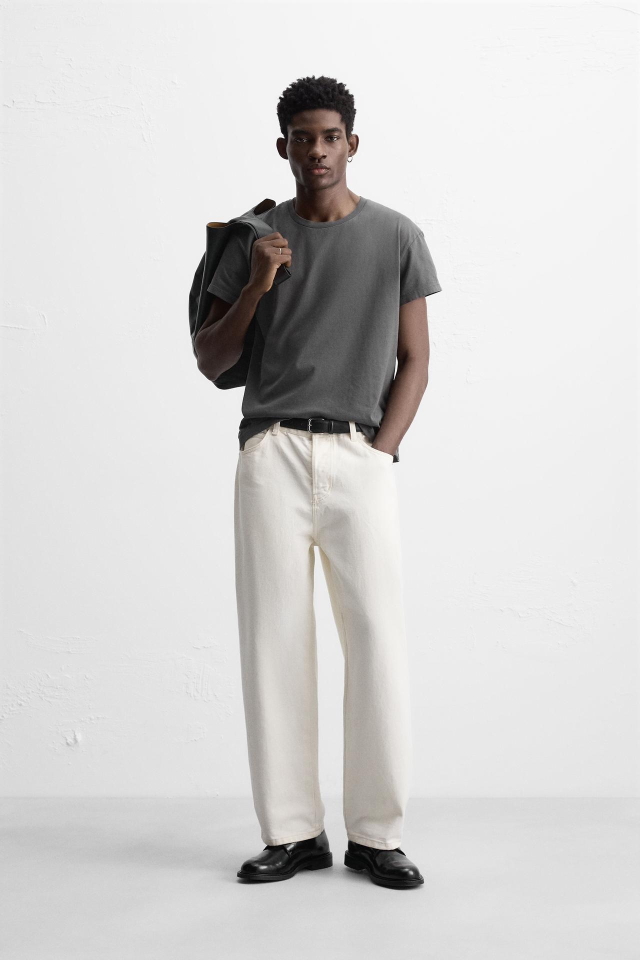 Zara 90'S FIT BASIC T-SHIRT - Dark gray