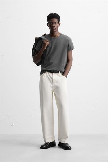 BASIC SLIM FIT T-SHIRT - Dark grey by Zara