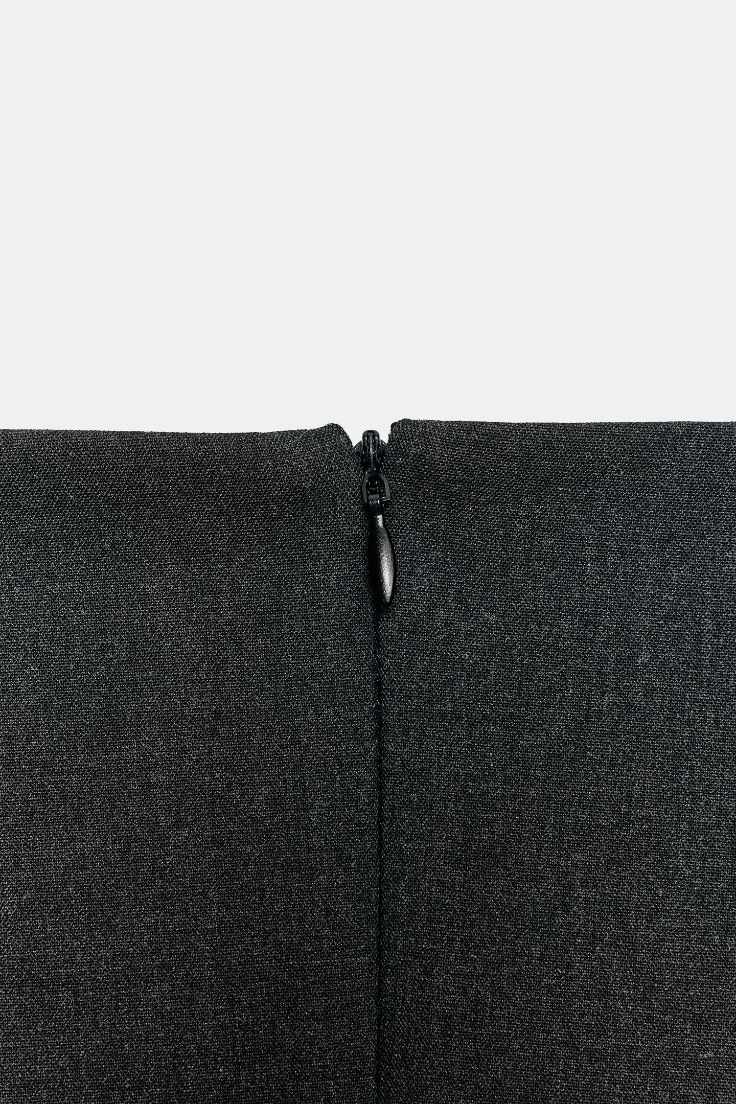 Женское платье Zara Boat Neck Mini, цвет: Тёмный серый — фото 7