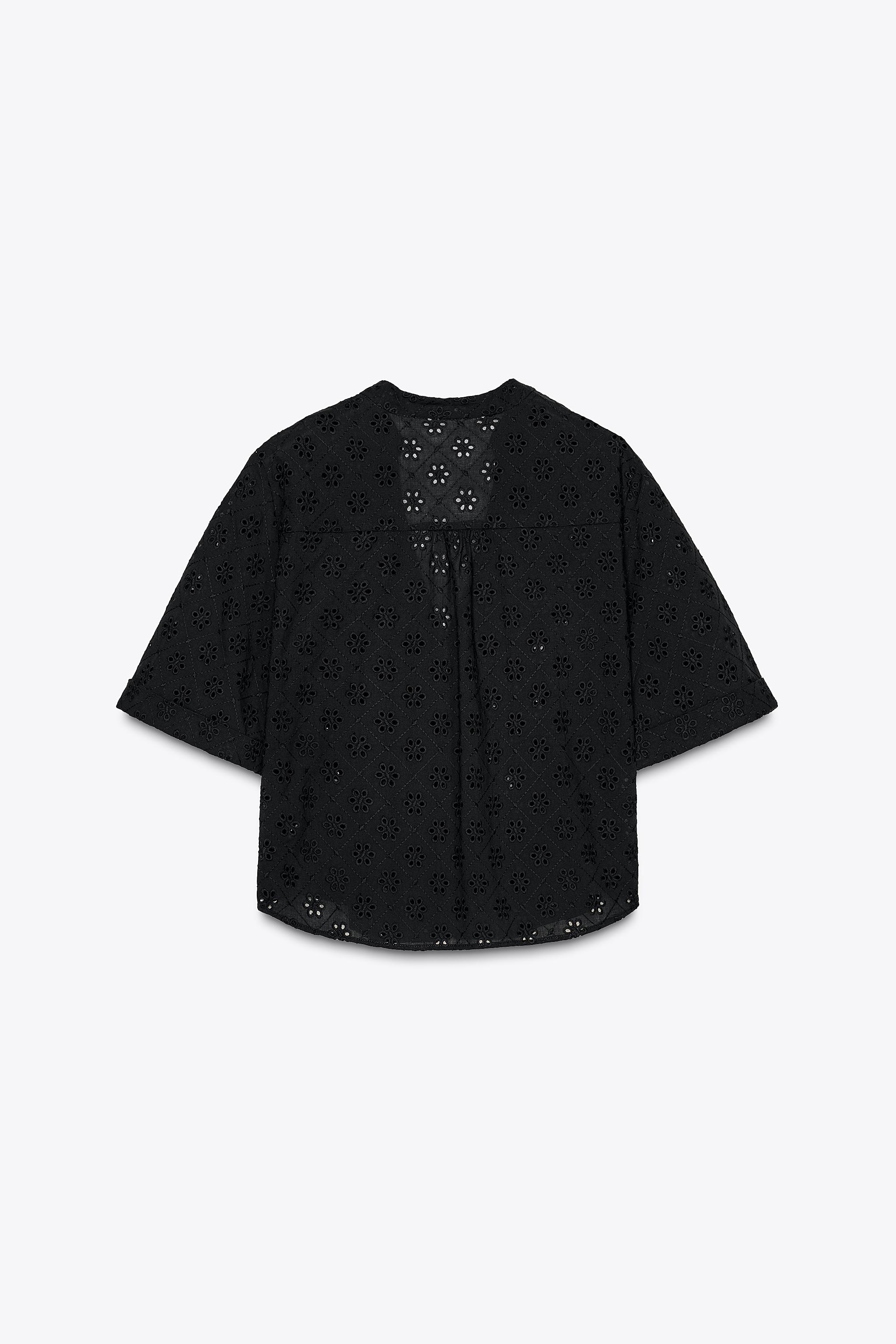 【メーカー再生品】 | ブラック - カットワーク刺繍入りシャツ ZARA 日本 / Japan トップス