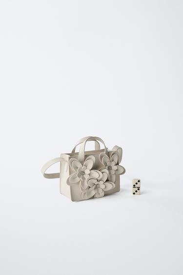 3D FLORAL CROSSBODY BAG - Ecru White by Zara - Image 5
