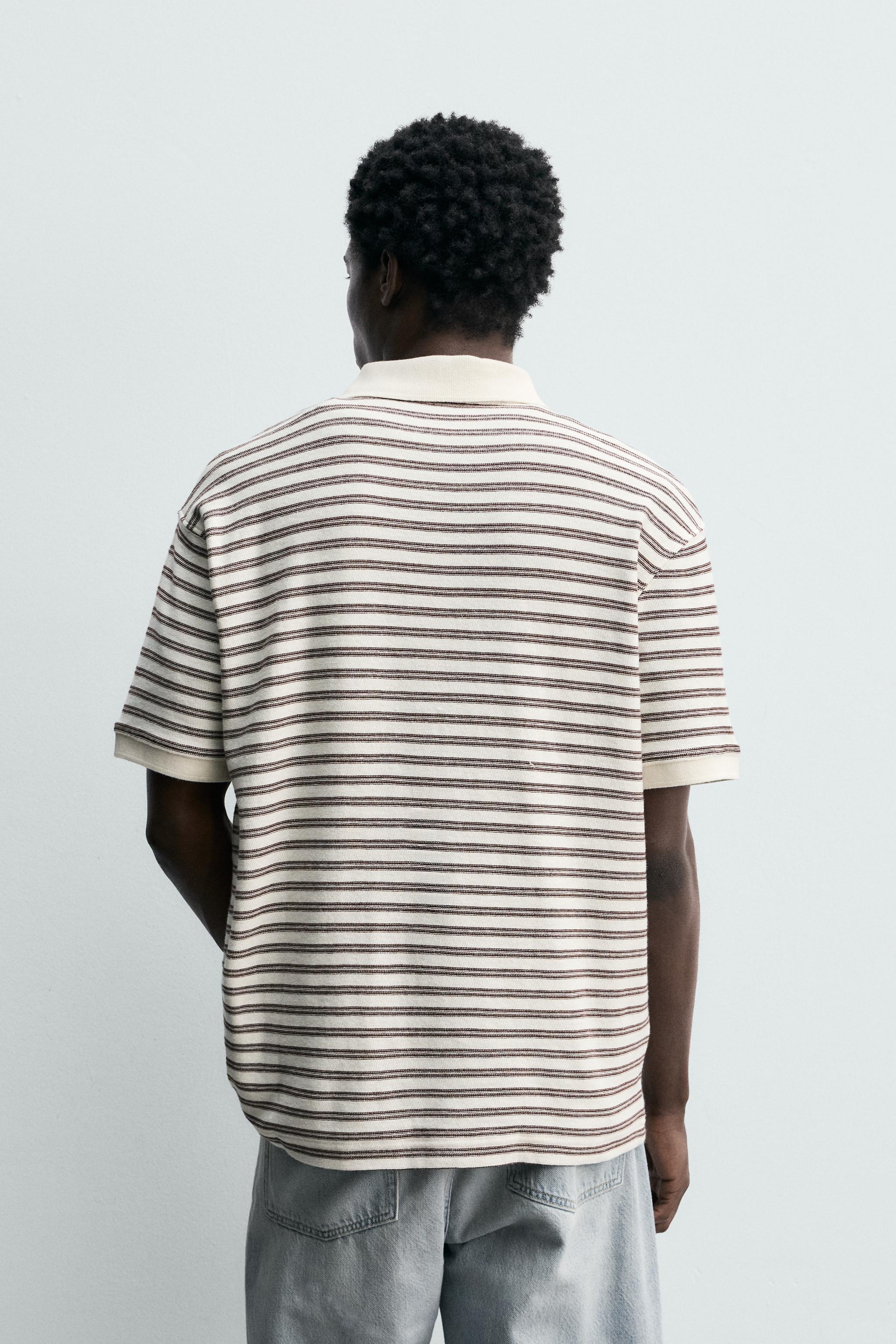 REGULAR FIT STRIPED JACQUARD POLO