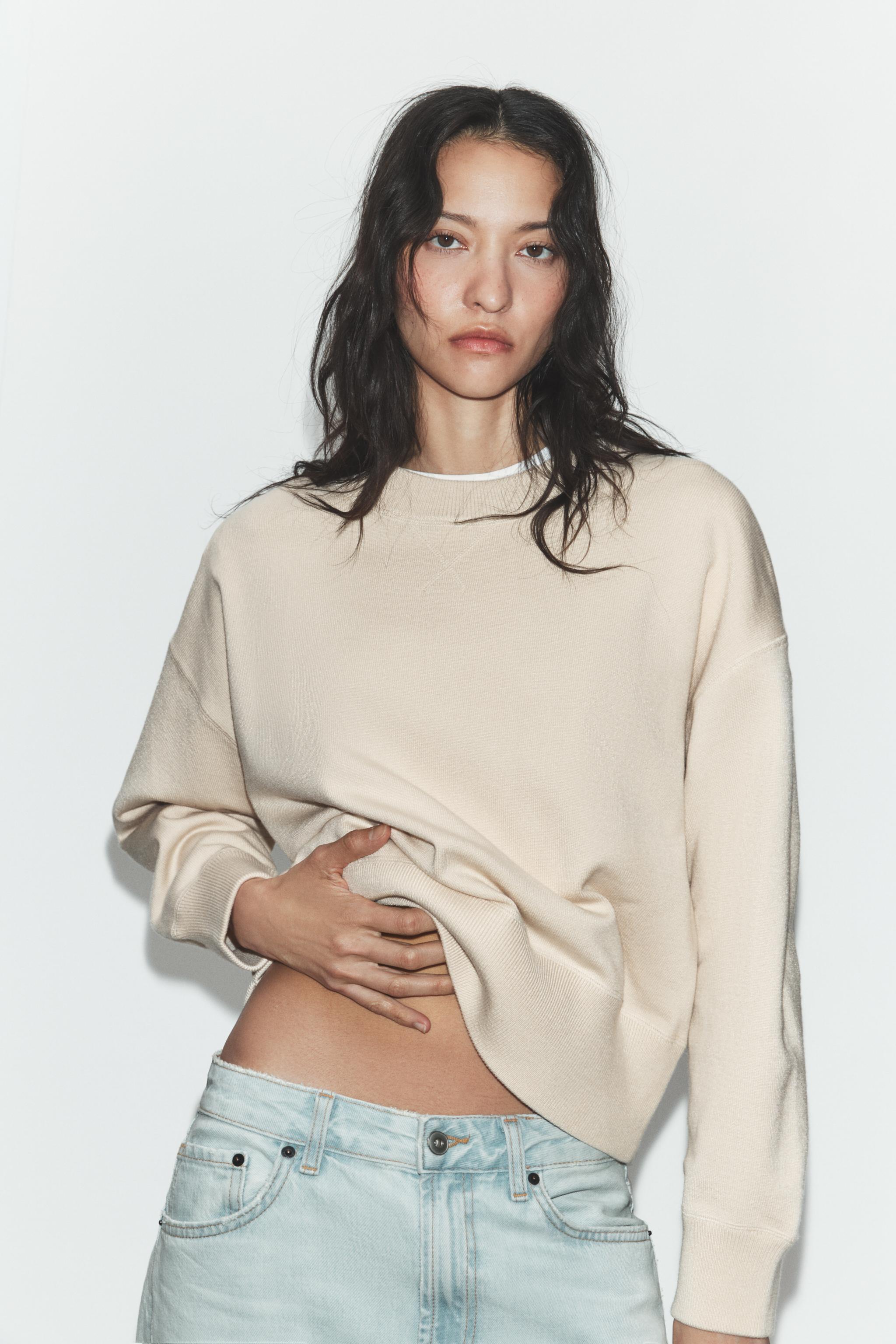 8SM1 ZARA ラグラン無地スウェット　半袖　ホワイト　ルーズ　古着 8SM1 ZARA ラグラン無地スウェット 半袖 ホワイト ルーズ 古着 【公式