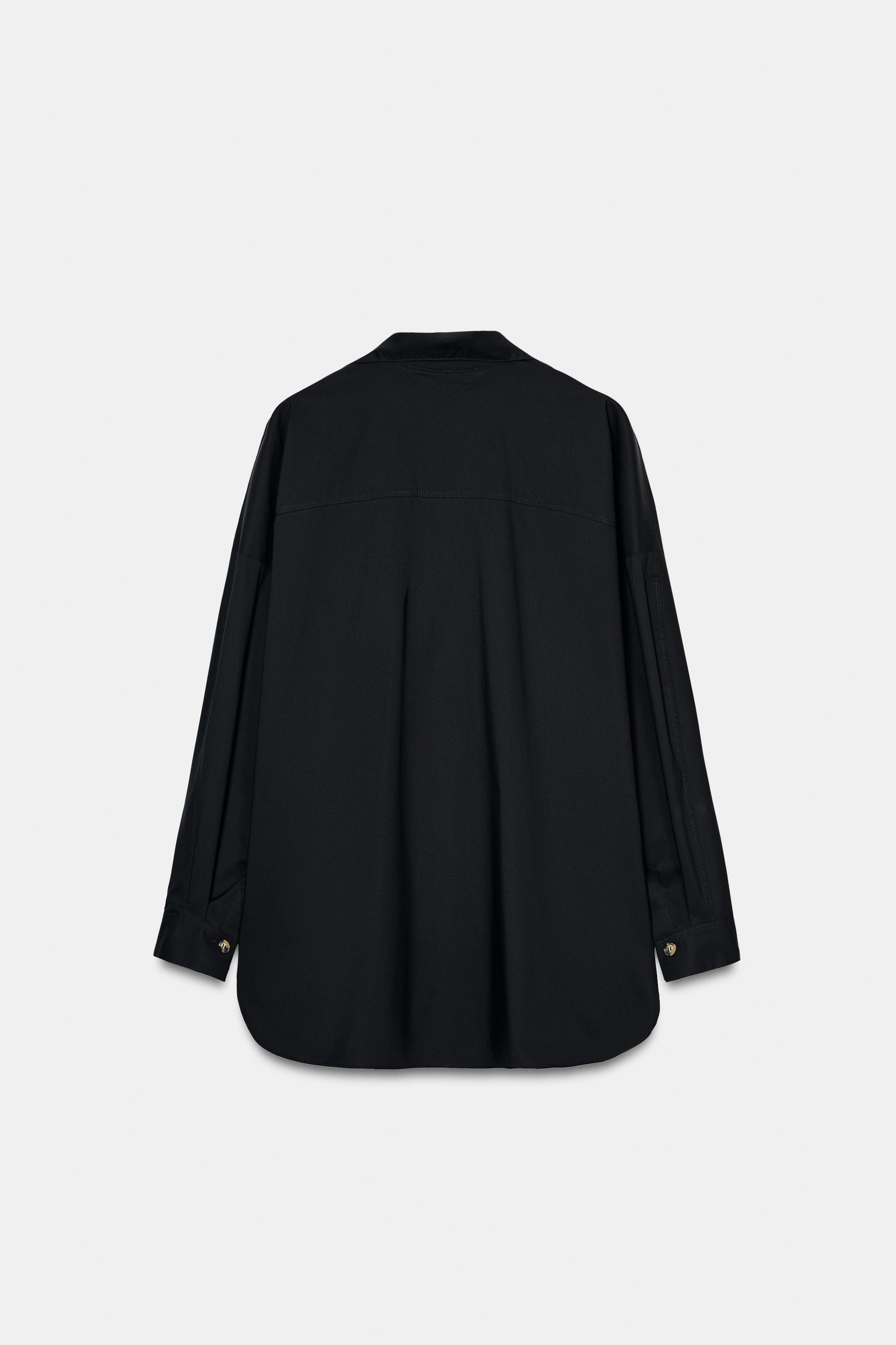 CHEMISE EN POPELINE AVEC COL V