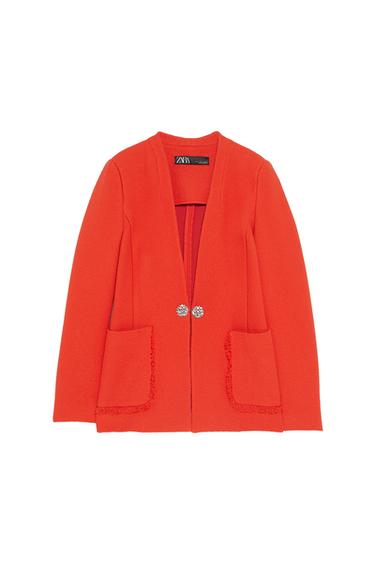 RHINESTONE BUTTON BLAZER