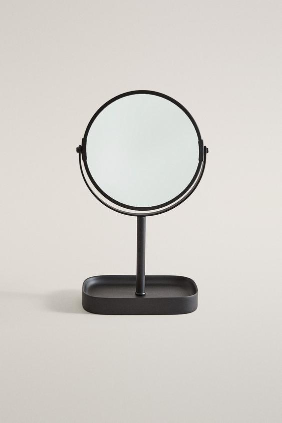 Zara BLACK RESIN VANITY MIRROR - Black - Image 0