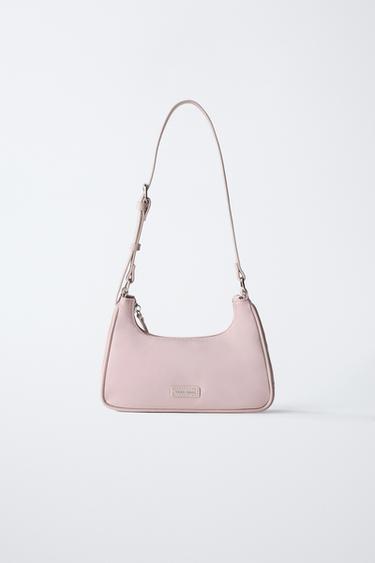 Zara NYLON SHOULDER BAG - Pink