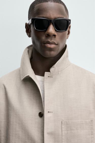 REGULAR FIT HERRINGBONE TEXTURED JACKET - Beige by Zara - Image 4