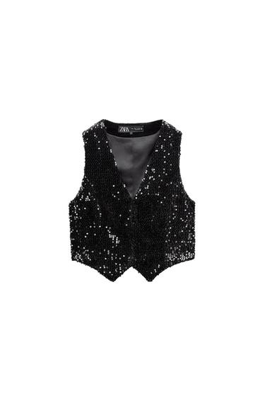 FITTED SEQUINNED WAISTCOAT