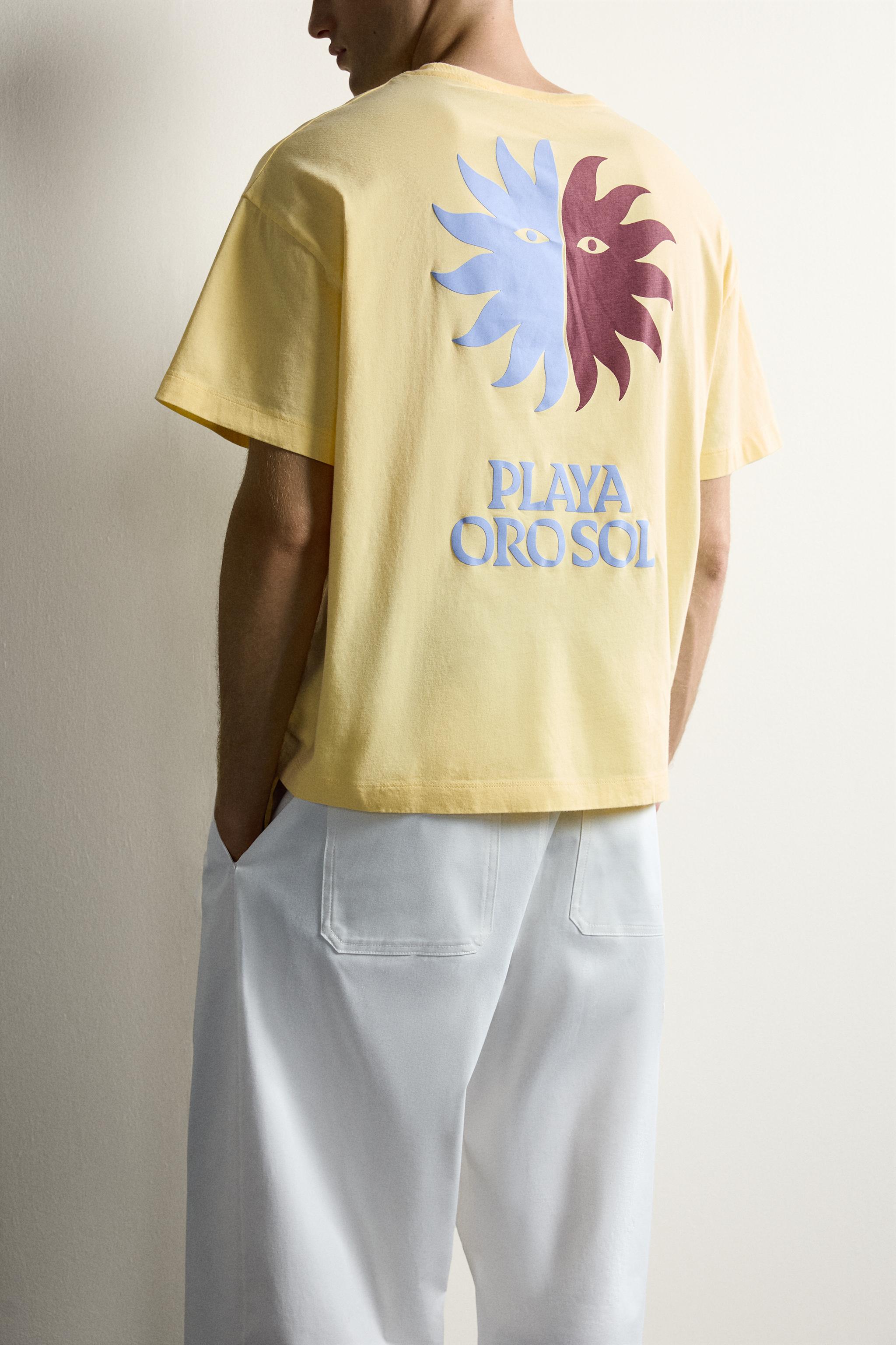 Мужские футболки Zara SUN GRAPHIC RELAXED FIT T-SHIRT — фото 7