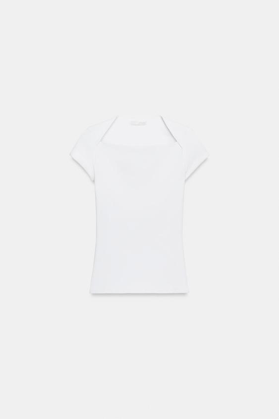 SQUARE NECKLINE T-SHIRT from Zara - $19.90