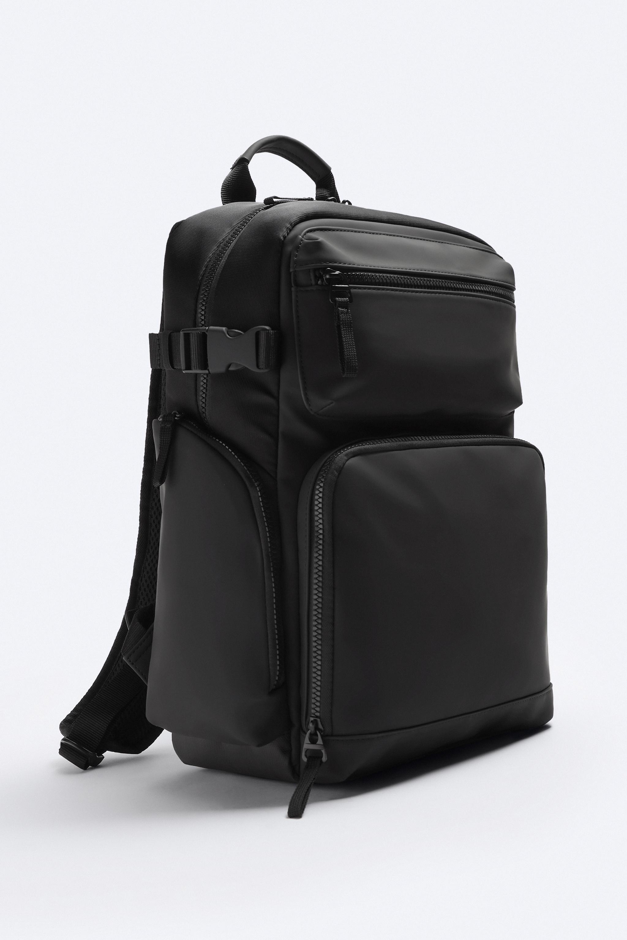 RUBBERIZED MULTI-POCKET BACKPACK - Black | ZARA Canada