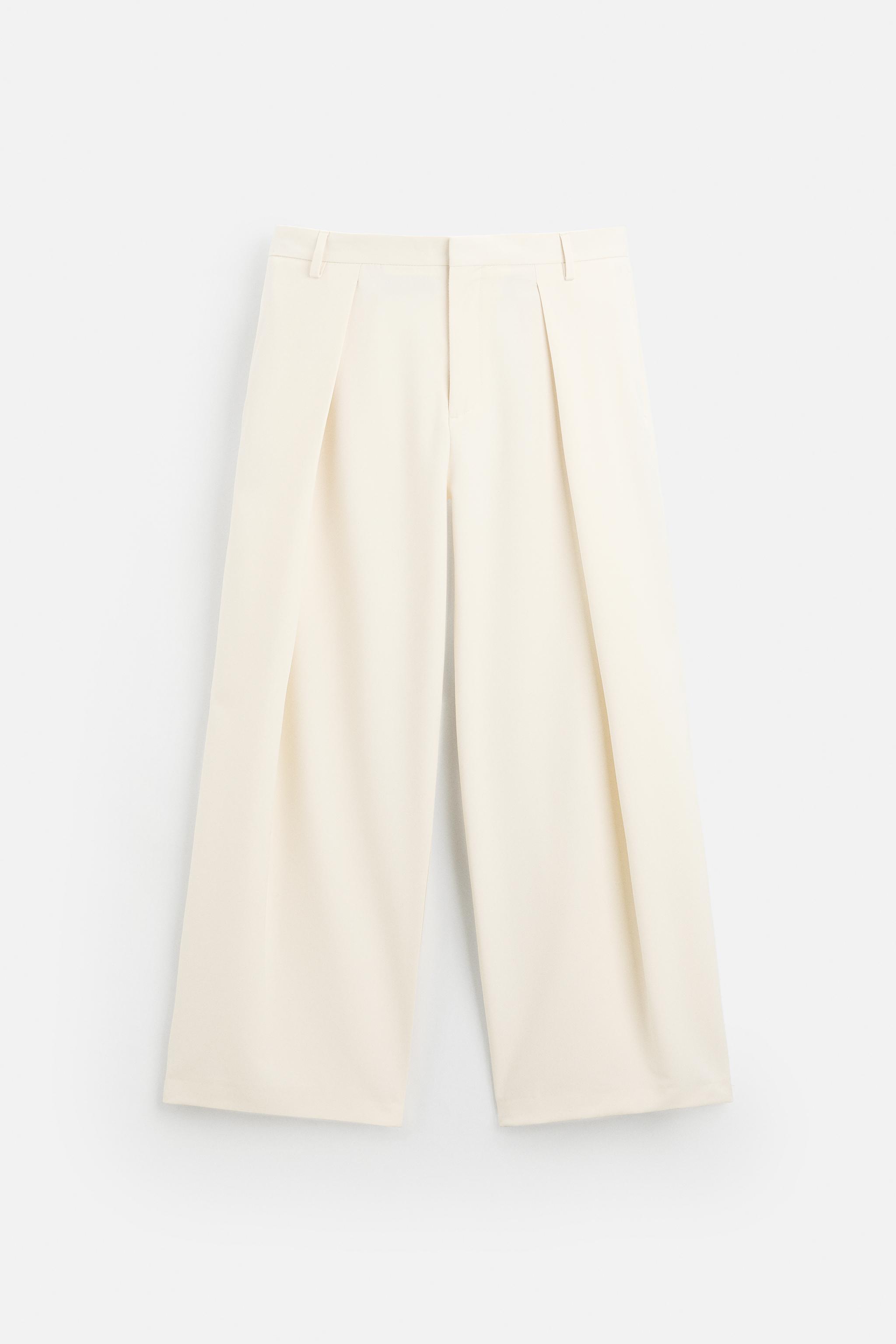WIDE-FIT プリーツ パンツ - オフホワイト | ZARA Japan / 日本