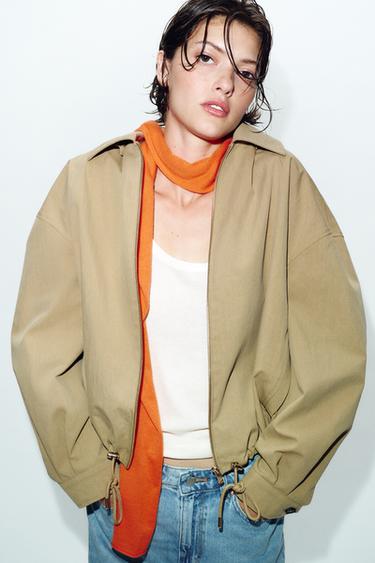 탈부착 후드 재킷 - Zara 샌드