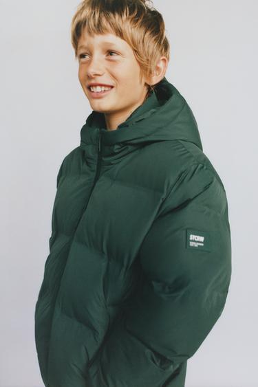 Zara WATER REPELLENT LABEL COAT - Dark green