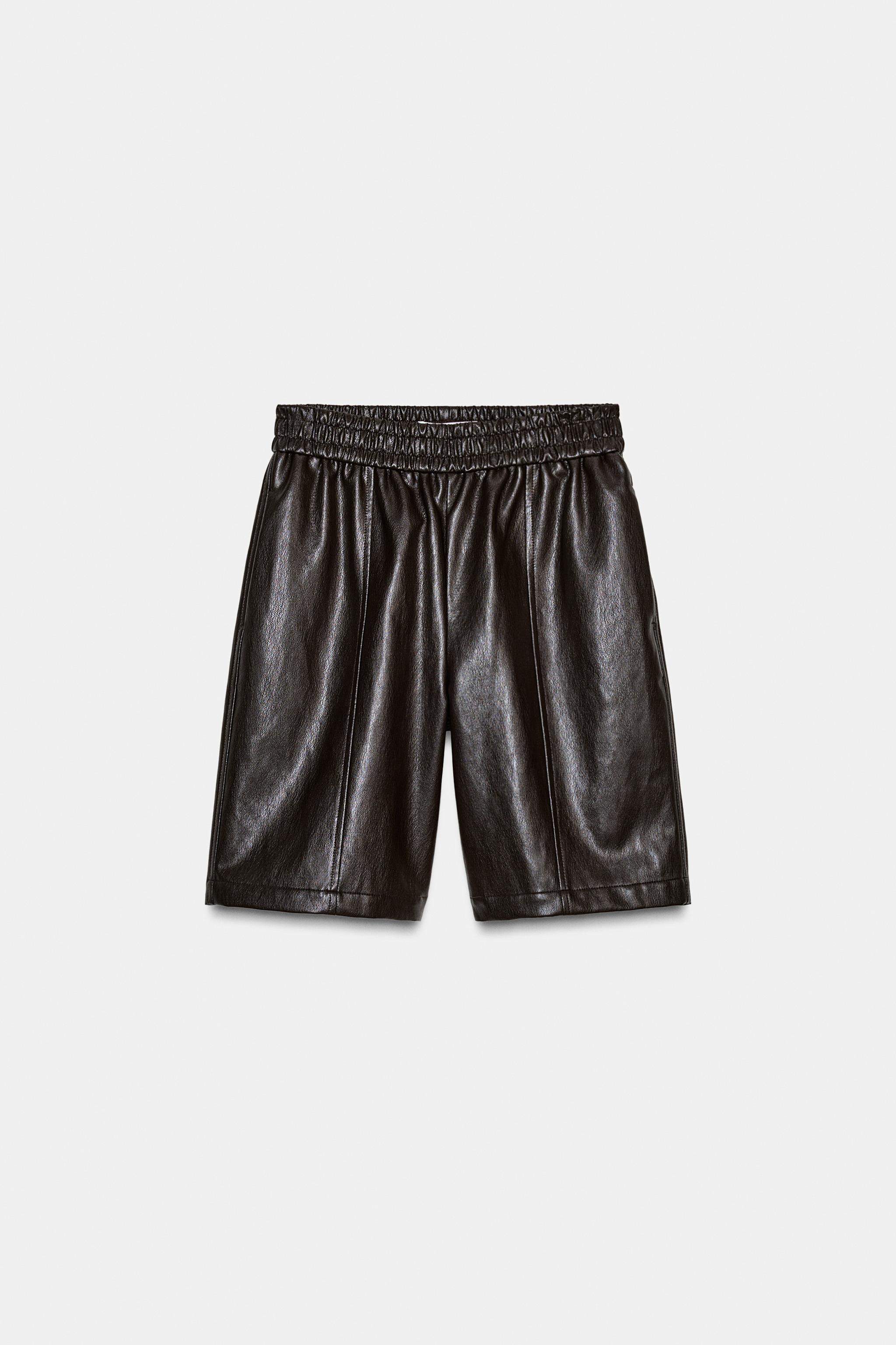 パンツ FCRB SYNTHETIC LEATHER SHORTS M FAUX LEATHER BERMUDA SHORTS - Dark brown | ZARA South Africa