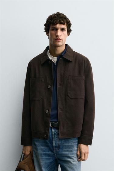 LYOCELL - COTTON QUILTED JACKET - Chocolate by Zara