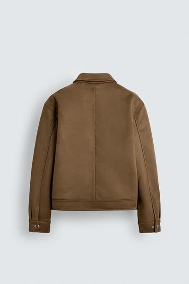 BLOUSON COURT regular fit EFFET DAIM - Marron clair de Zara - Image 6