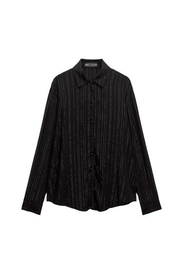 METALLIC THREAD STRIPED SHIRT