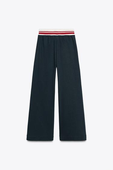 TROUSERS WITH EMBROIDERED SLOGAN - Navy blue by Zara - Image 5