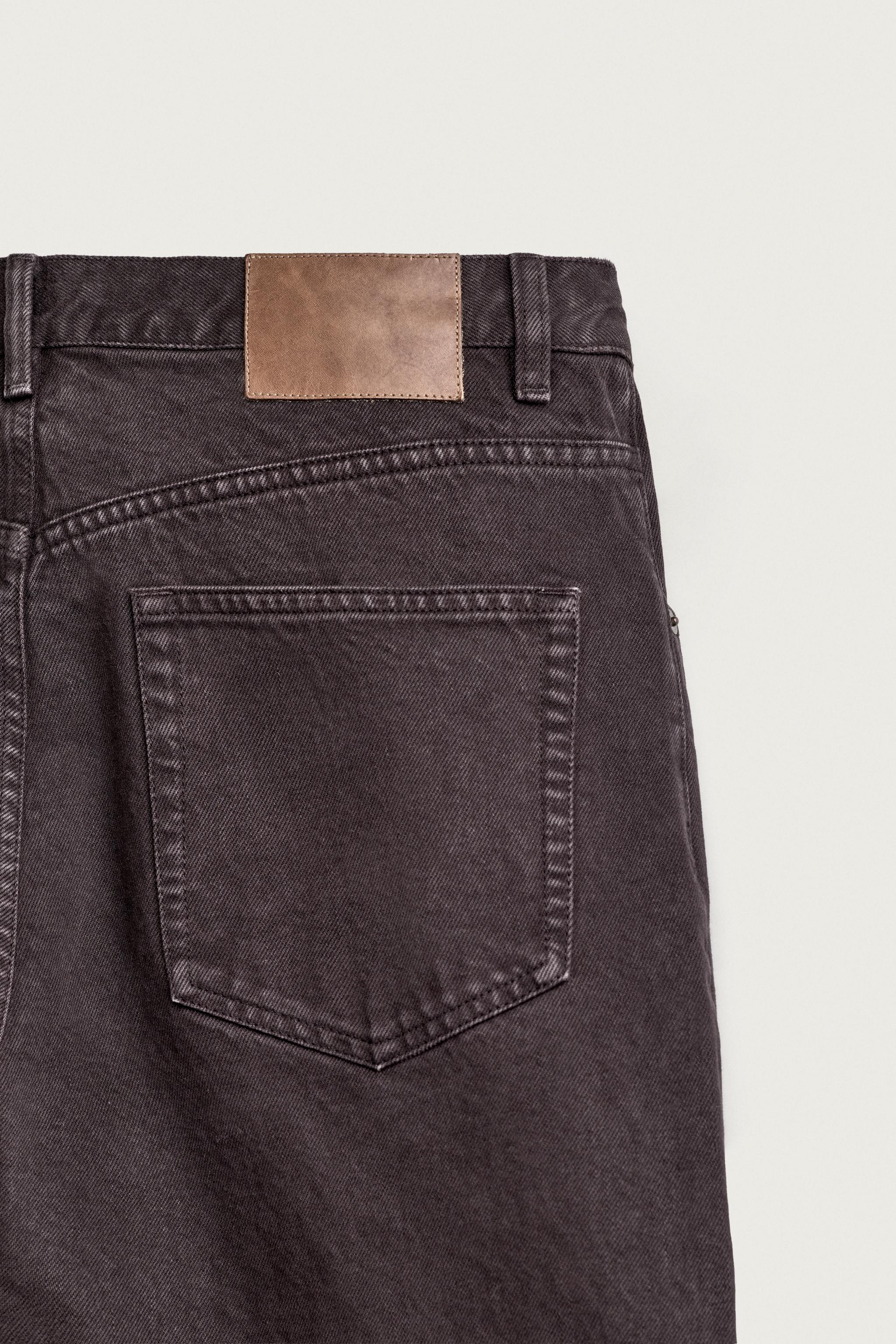 WASHED STRAIGHT-FIT PANTS
