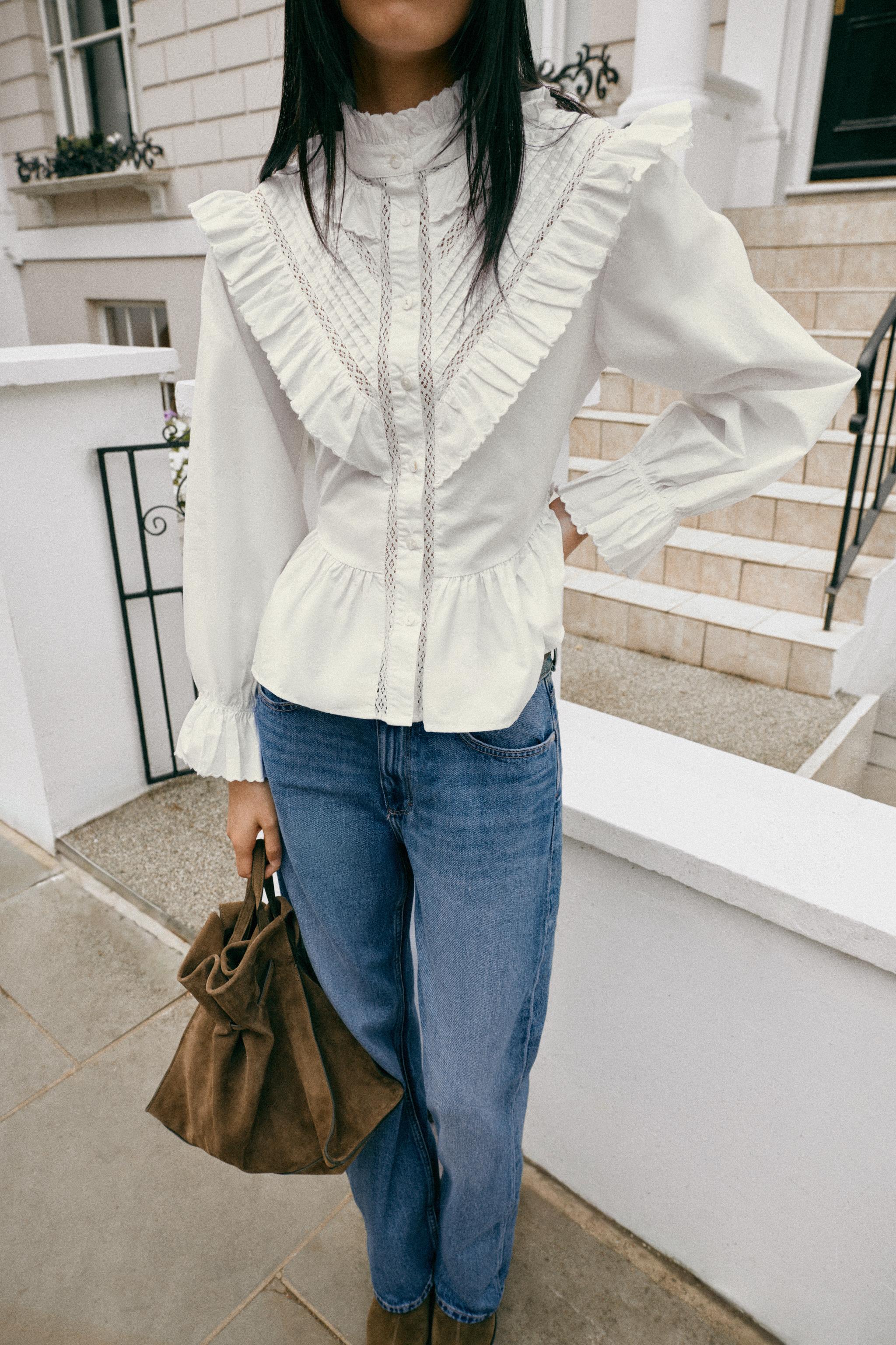 ROMANTIC RUFFLE BLOUSE - White | ZARA United States