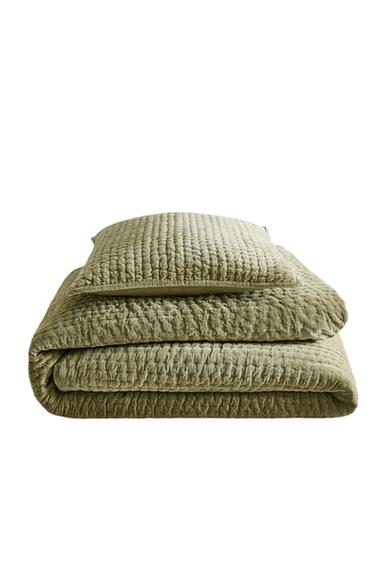 EDREDOM DE VELUDO LAVADO - Verde da Zara