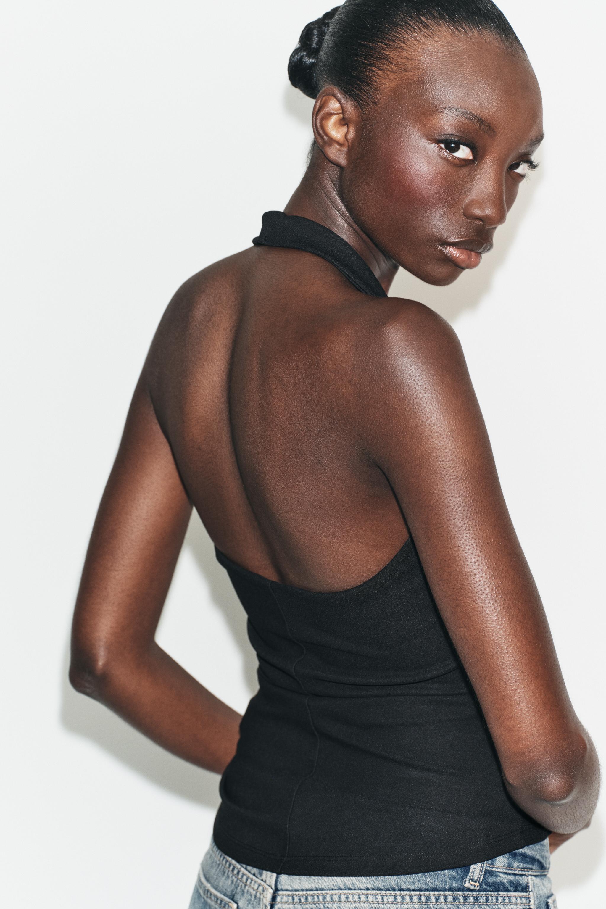 Zara CREPE HALTER TOP | Place Rosemère