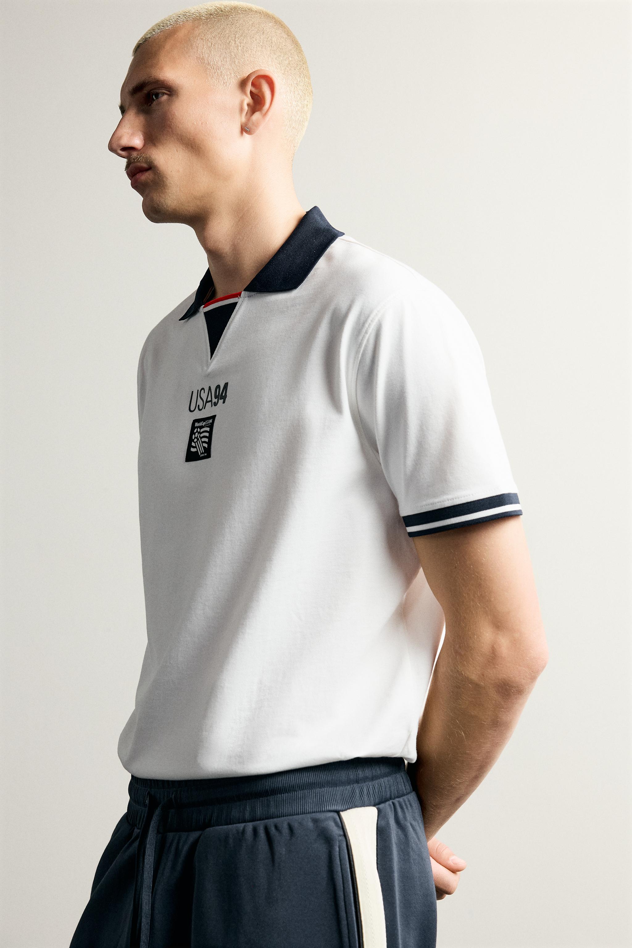 Zara ABD 94 FIFA DÜNYA KUPASI™ FIFA CLASSICS KONTRAST POLO T-SHIRT görsel 5