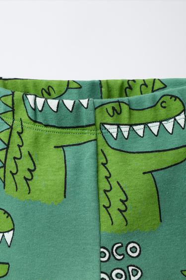 CROCODILE PRINT LEGGINGS - Green by Zara - Image 2