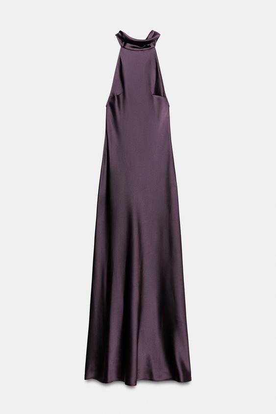 VESTIDO LARGO LAZADA - Ciruela de Zara - Imagen 0