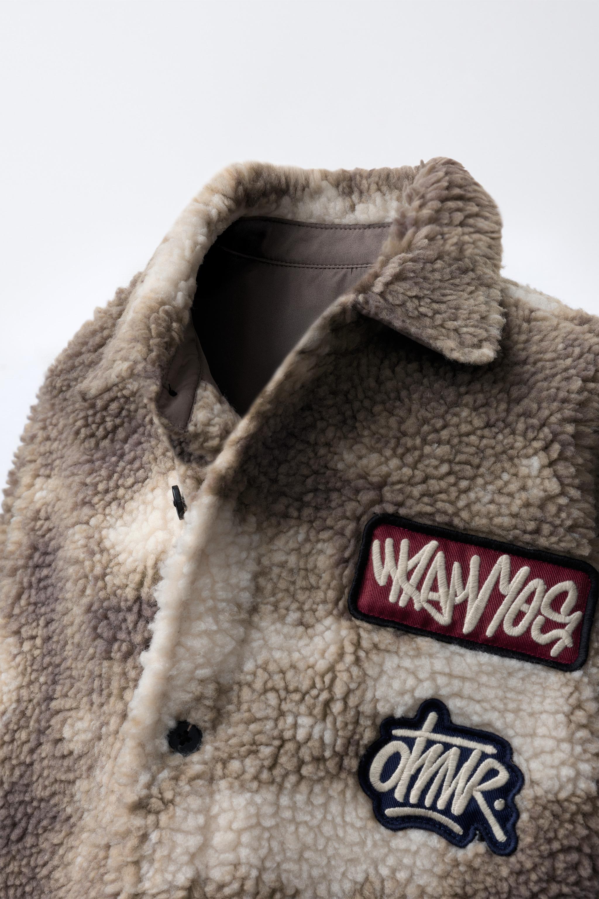 SURCHEMISE EFFET MOUTON À PIÈCES TIE DYE