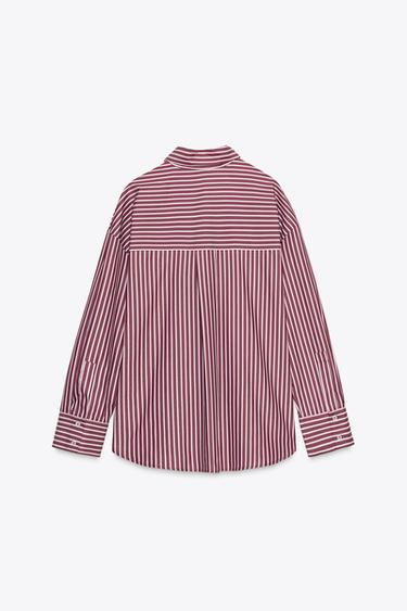 BASIC POPLIN SHIRT - Burgundy by Zara