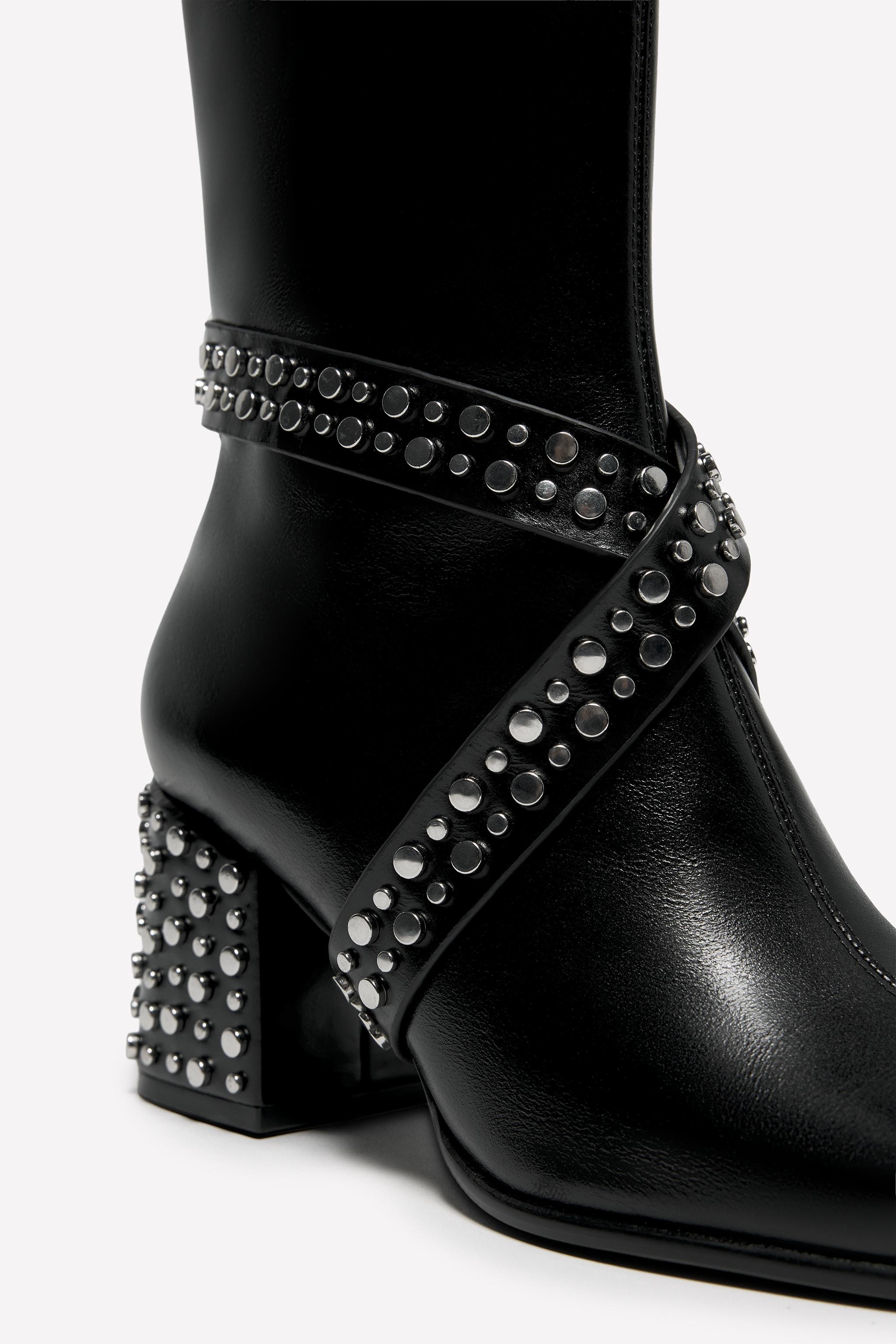 LEATHER STUDDED HEEL ANKLE BOOTS LUDOVIC DE SAINT SERNIN x ZARA