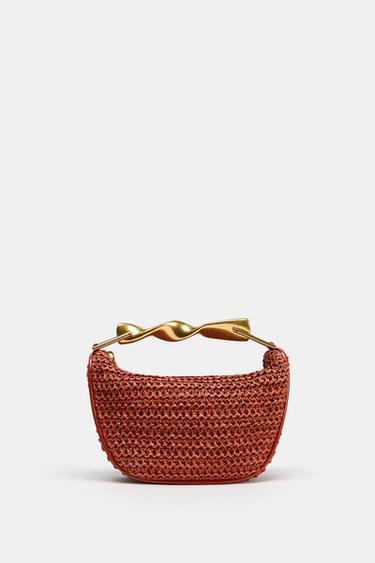 MINI BAG WITH METAL HANDLE - Orange by Zara