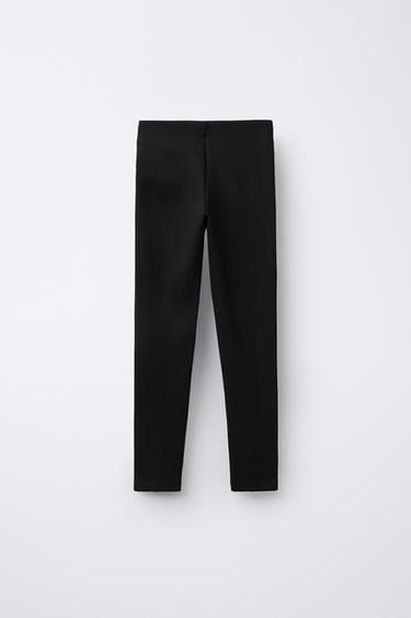 PONTE DI ROMA KNIT LEGGINGS WITH BUTTONS - Black by Zara - Image 1