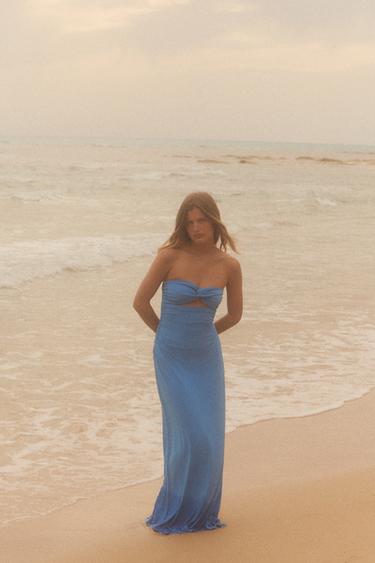 CUT-OUT STRAPLESS DRESS - Blue by Zara